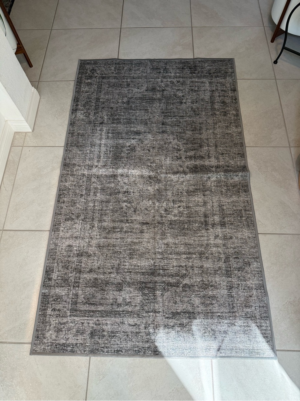 Gray Vintage-Style Area Rug - Home Bath